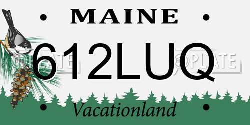 612LUQ Maine License Plate