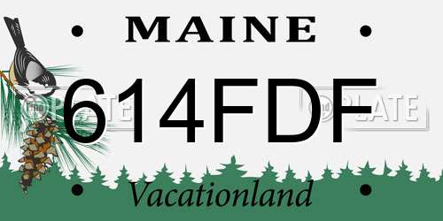 614FDF Maine License Plate