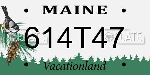 614T47 Maine License Plate