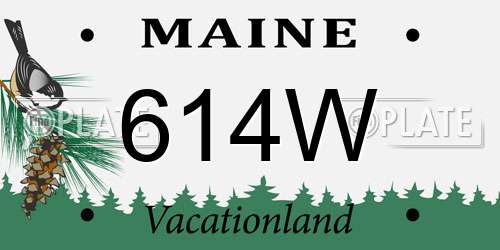 614W Maine License Plate