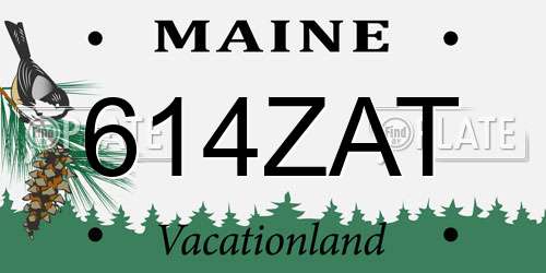 614ZAT Maine License Plate