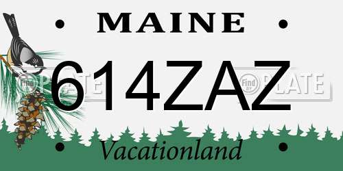 614ZAZ Maine License Plate