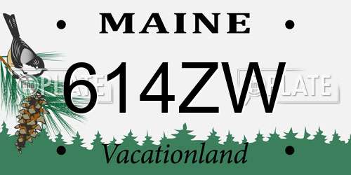 614ZW Maine License Plate