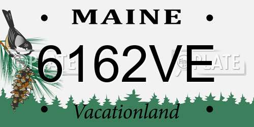 6162VE Maine License Plate