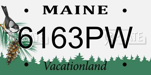 6163PW Maine License Plate