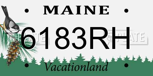 6183RH Maine License Plate