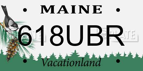 618UBR Maine License Plate