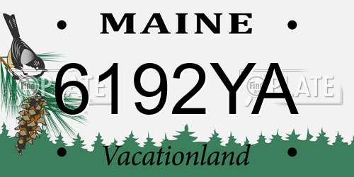 6192YA Maine License Plate