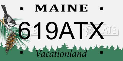619ATX Maine License Plate
