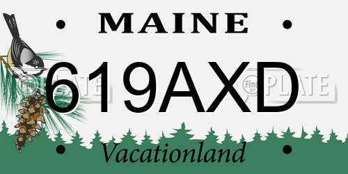 619AXD Maine License Plate