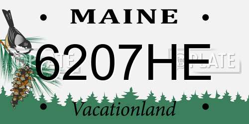 6207HE Maine License Plate