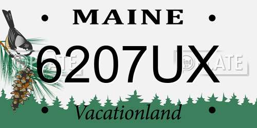 6207UX Maine License Plate