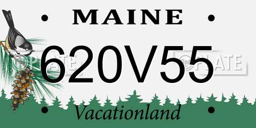 620V55 Maine License Plate