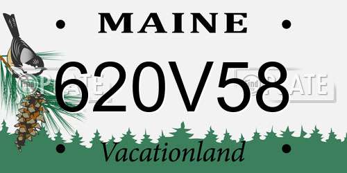 620V58 Maine License Plate
