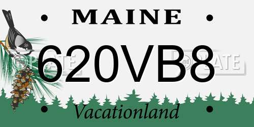 620VB8 Maine License Plate