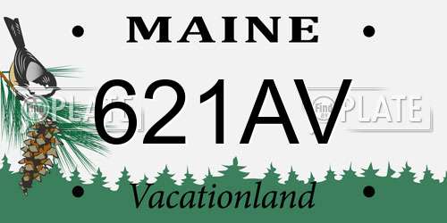 621AV Maine License Plate