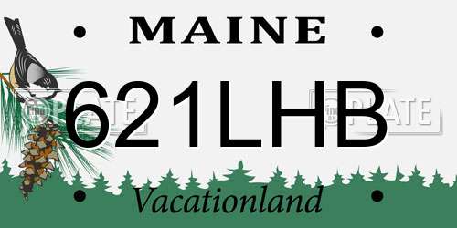 621LHB Maine License Plate
