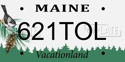 621TOL Maine License Plate