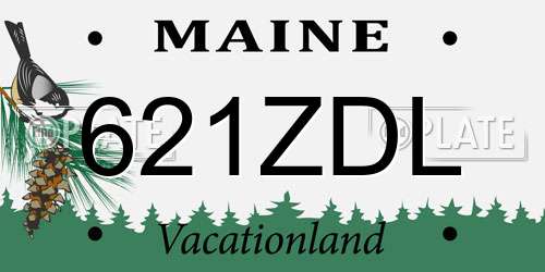 621ZDL Maine License Plate