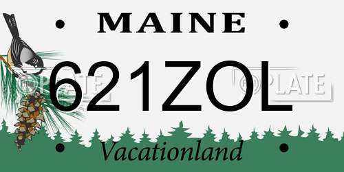 621ZOL Maine License Plate