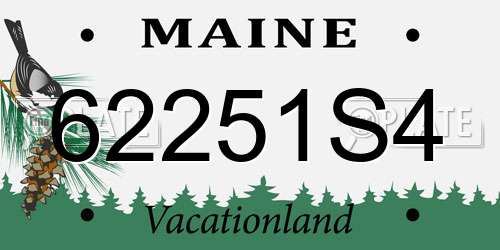62251S4 Maine License Plate