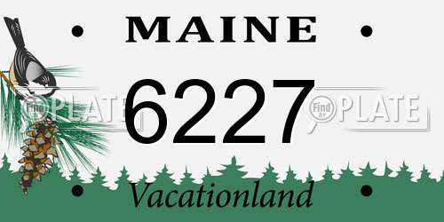 6227 Maine License Plate