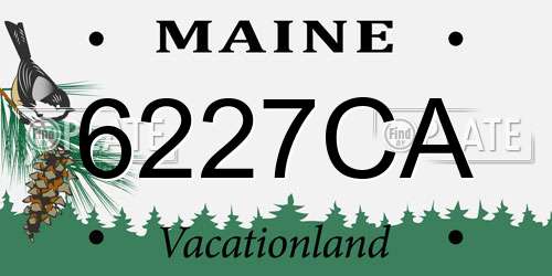6227CA Maine License Plate