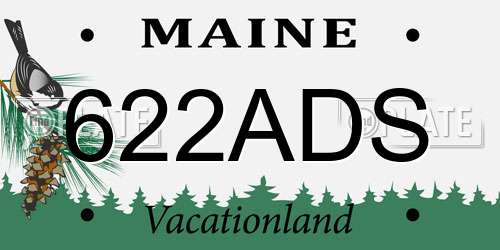 622ADS Maine License Plate