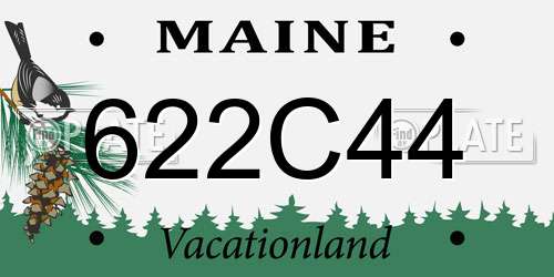622C44 Maine License Plate