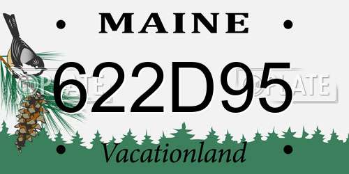 622D95 Maine License Plate