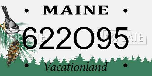 622O95 Maine License Plate