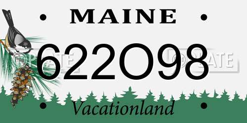 622O98 Maine License Plate