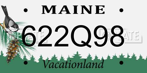622Q98 Maine License Plate
