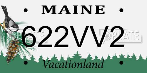 622VV2 Maine License Plate