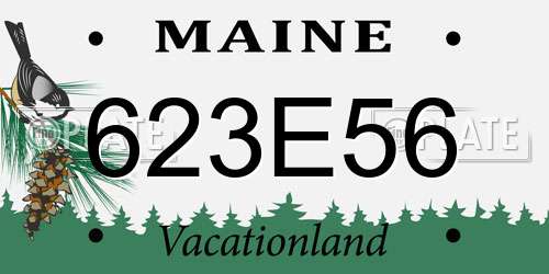 623E56 Maine License Plate