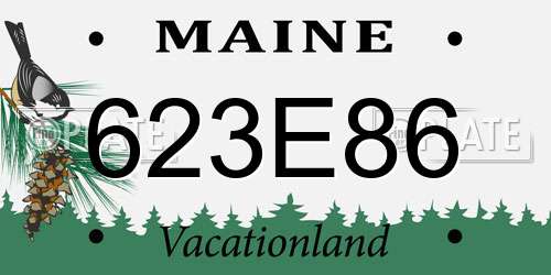 623E86 Maine License Plate