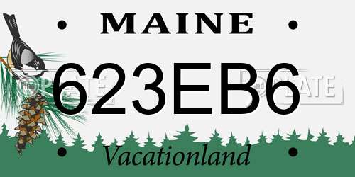 623EB6 Maine License Plate