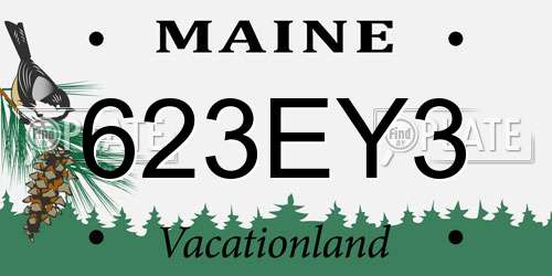 623EY3 Maine License Plate