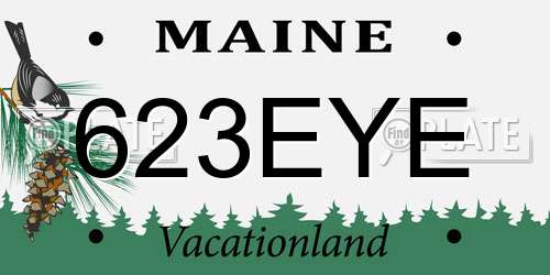 623EYE Maine License Plate