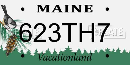 623TH7 Maine License Plate