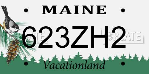 623ZH2 Maine License Plate