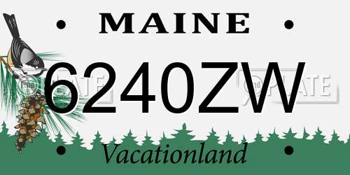 6240ZW Maine License Plate