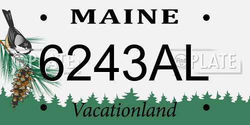 6243AL Maine License Plate