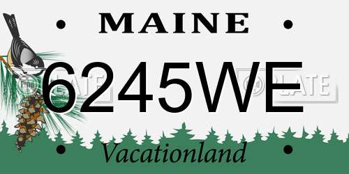 6245WE Maine License Plate
