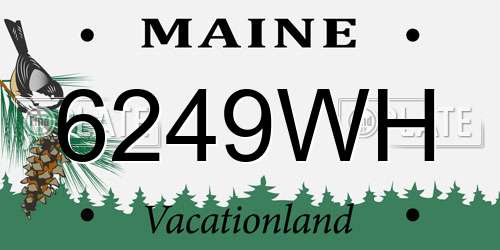 6249WH Maine License Plate