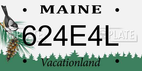 624E4L Maine License Plate