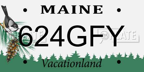 624GFY Maine License Plate