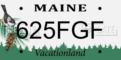 625FGF Maine License Plate