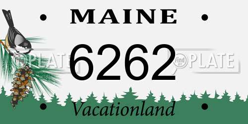 6262 Maine License Plate