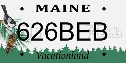 626BEB Maine License Plate